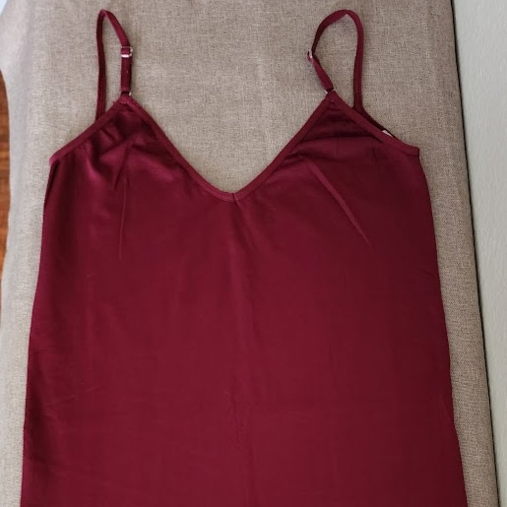 Prime Cut Women's Burgundy Wine Color Stretch Cami Tank Top adjustable straps